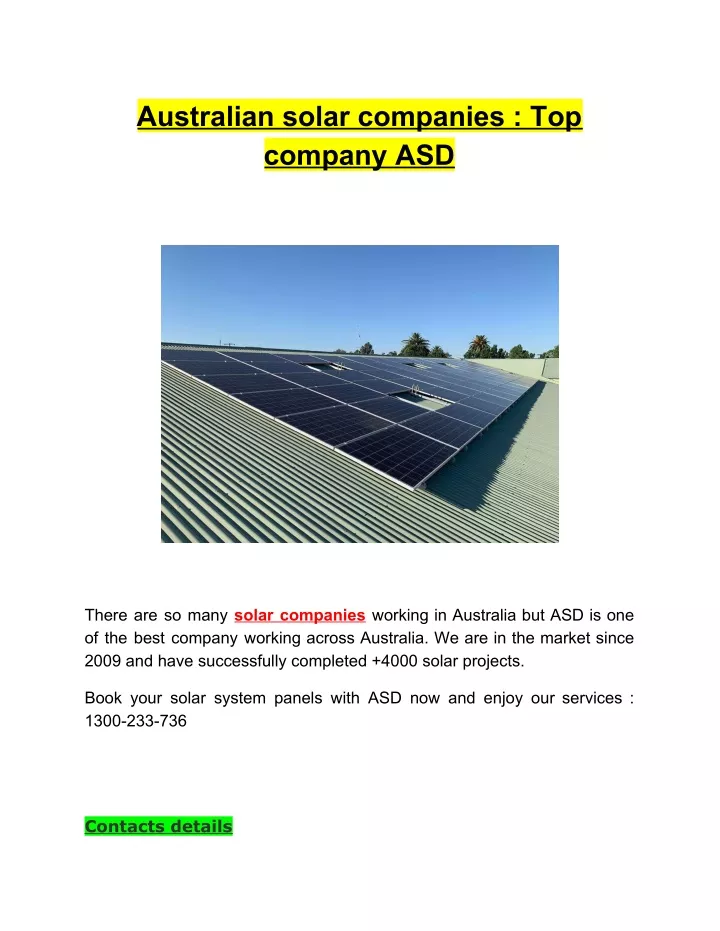 australian solar companies top company asd