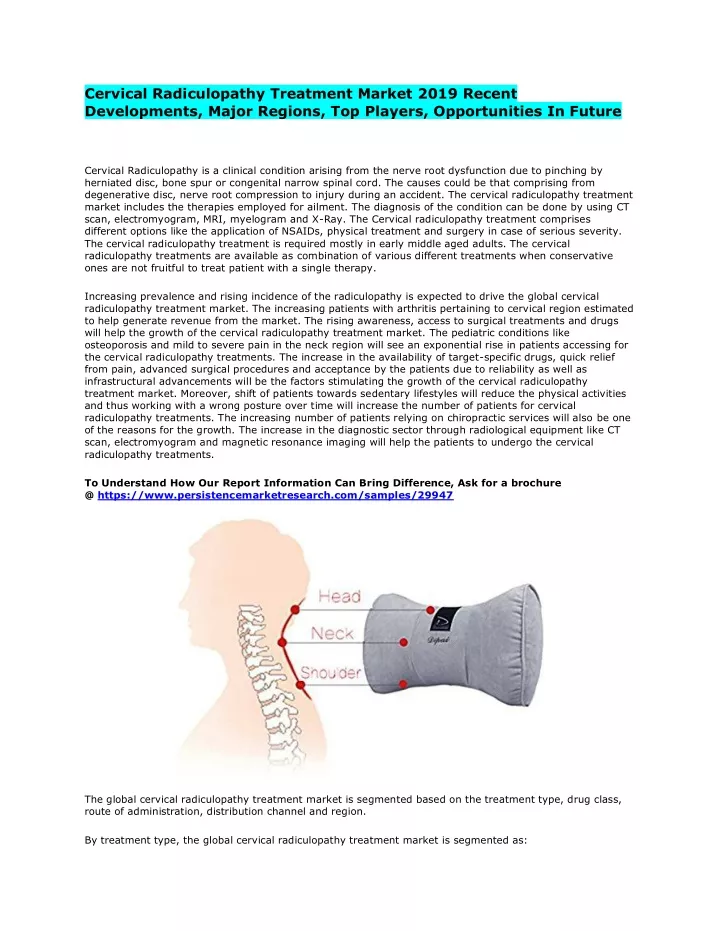 cervical radiculopathy treatment market 2019