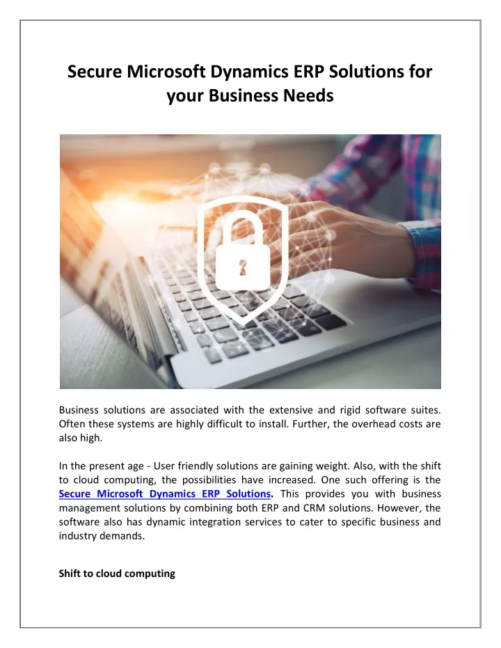 secure microsoft dynamics erp solutions for your
