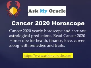 Cancer Horoscope 2020 - Cancer 2020 Yearly Horoscope Predictions