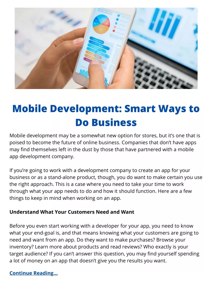mobile development smart ways to do business