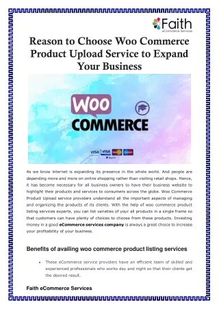 reason to choose woo commerce product upload