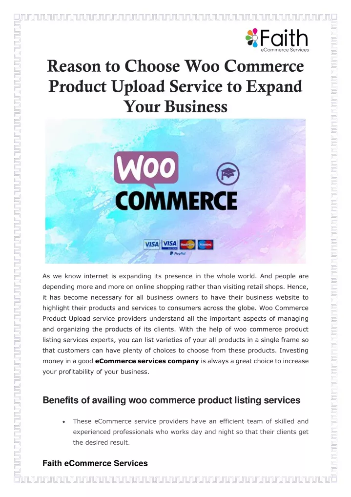 reason to choose woo commerce product upload
