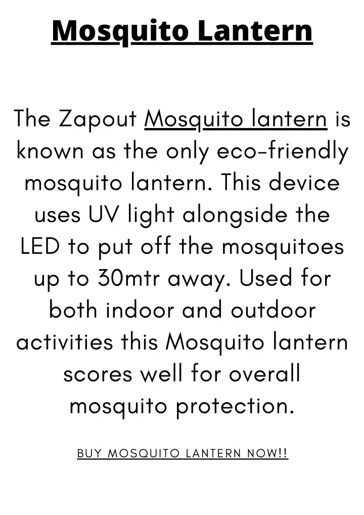 mosquito lantern