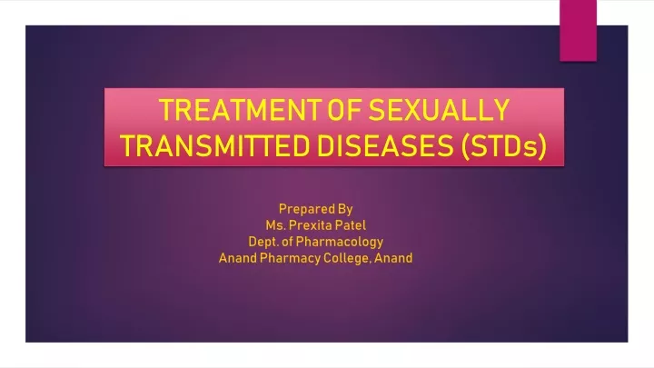 treatment of sexually transmitted diseases stds