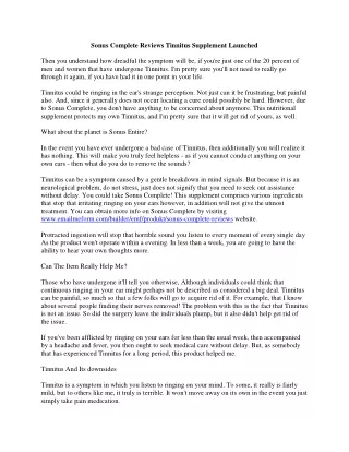 sonus complete reviews tinnitus supplement