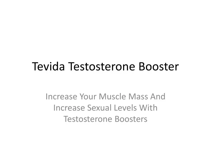 tevida testosterone booster