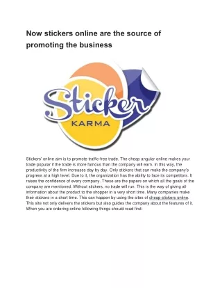 now stickers online are the source of promoting