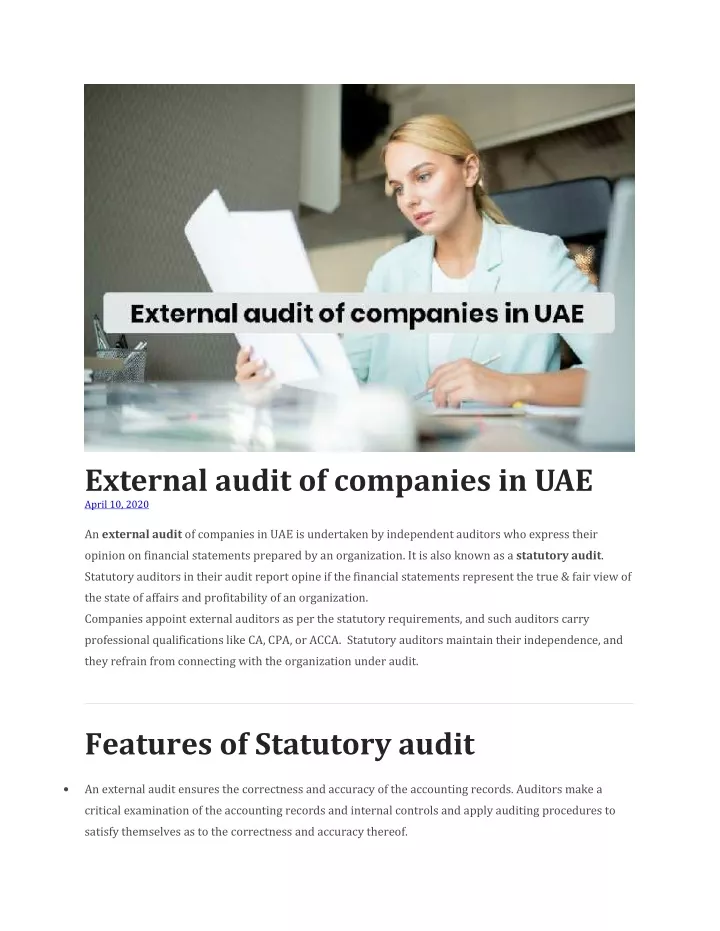external audit of companies in uae april 10 2020