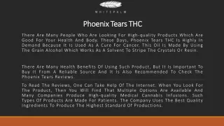 phoenix tears thc