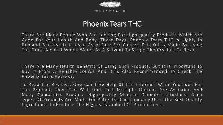 phoenix tears thc
