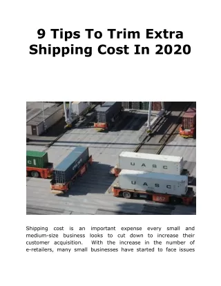 9 tips to trim extra shipping cost in 2020