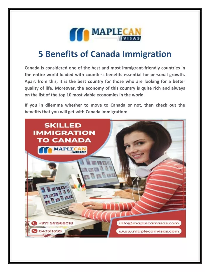 5 benefits of canada immigration