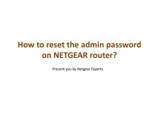 How to setup Netgear Wireless Router password?