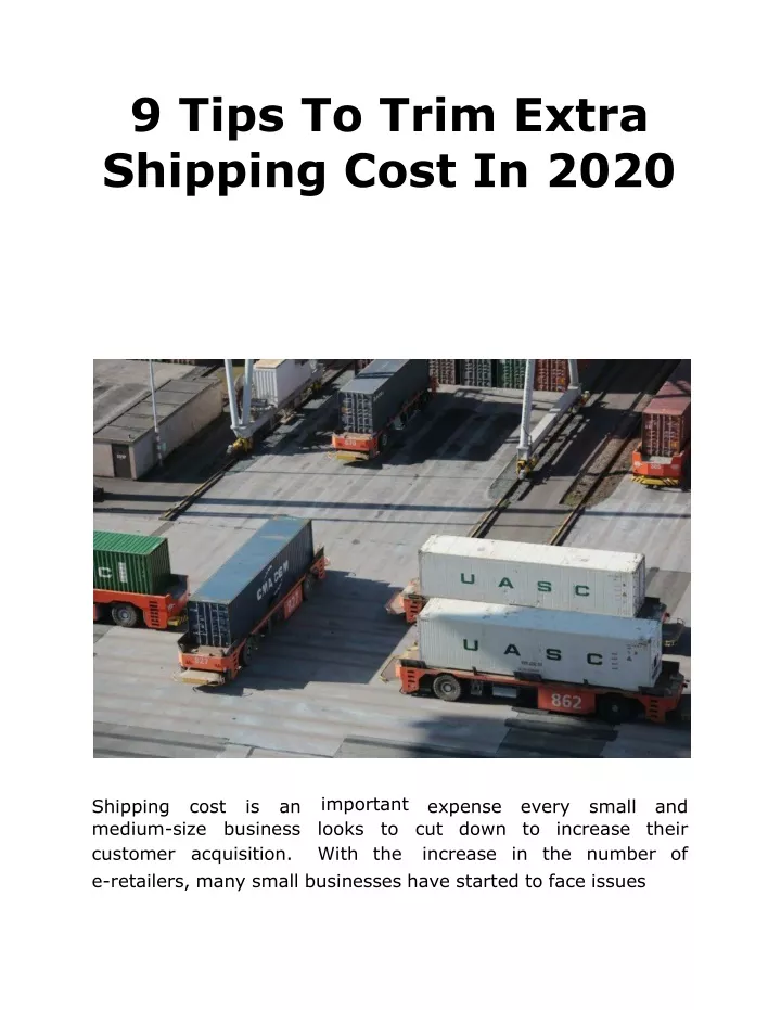 9 tips to trim extra shipping cost in 2020