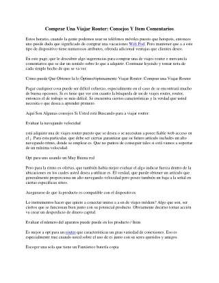 comprar una viajar router consejos y item