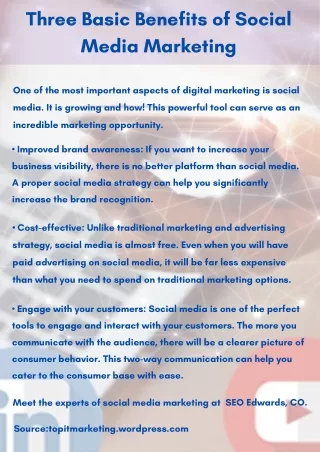 three basic benefits of social media marketing