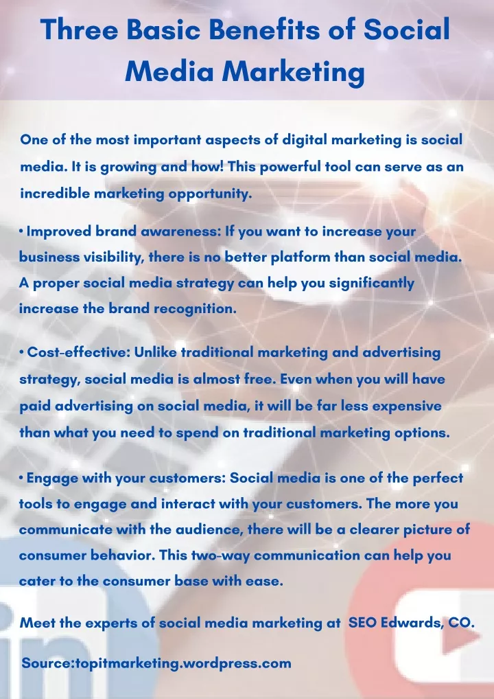 three basic benefits of social media marketing