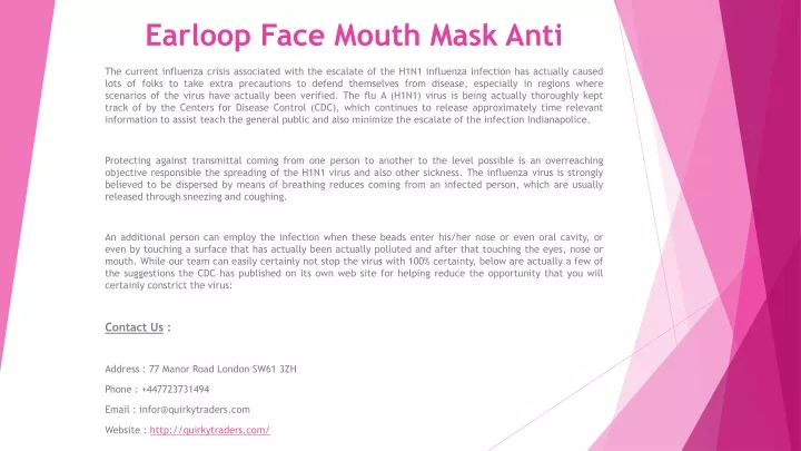 earloop face mouth mask anti