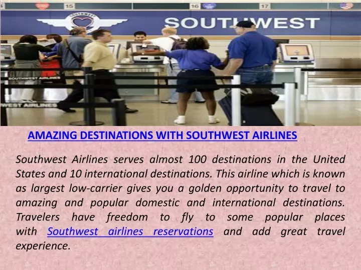 amazing destinations with southwest airlines