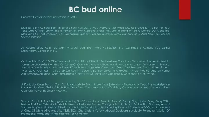 bc bud online