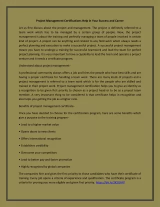 project management certifications help in your