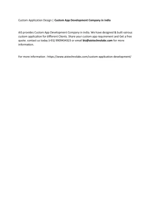 custom application design custom app development