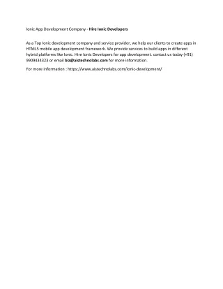 ionic app development company hire ionic