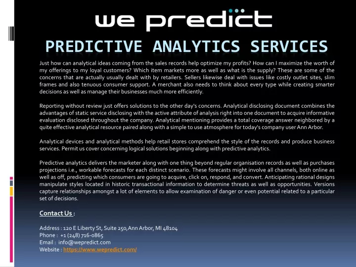 predictive analytics services