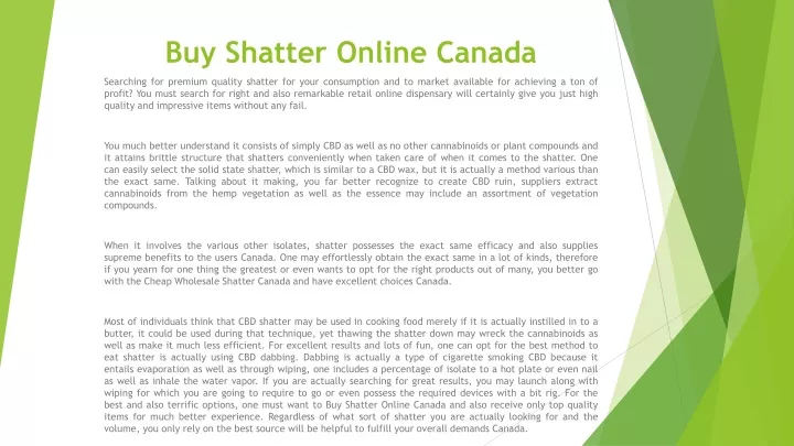 buy shatter online canada