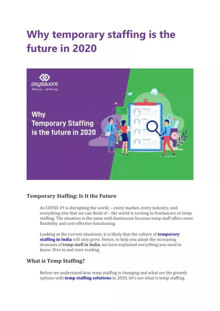 why temporary staffing is the future in 2020