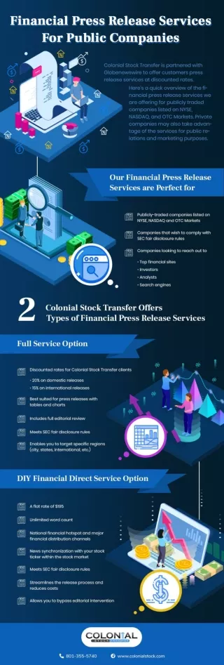 Financial Press Release Services For Public Companies - Colonial Stock Transfer