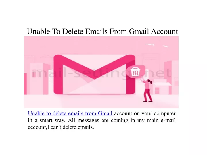 unable to delete emails from gmail account