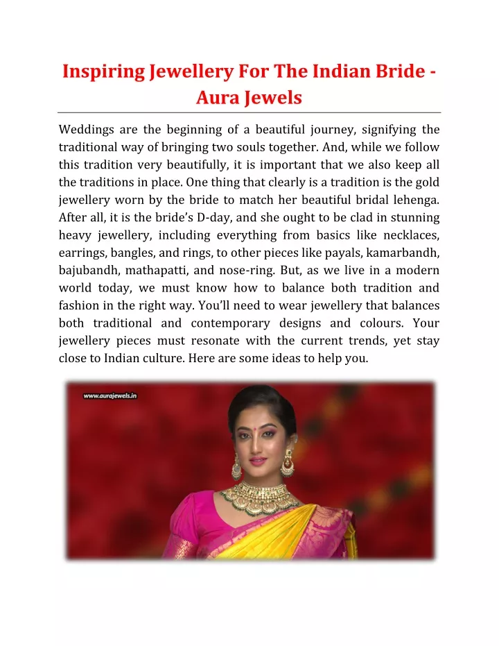 inspiring jewellery for the indian bride aura