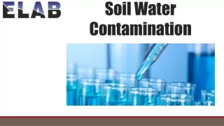 Soil Water Contamination | ELAB