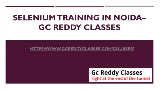 selenium training in noida gc reddy classes
