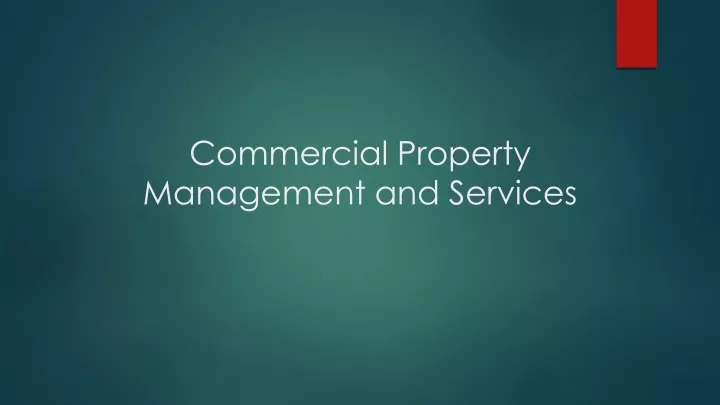 commercial property management and services