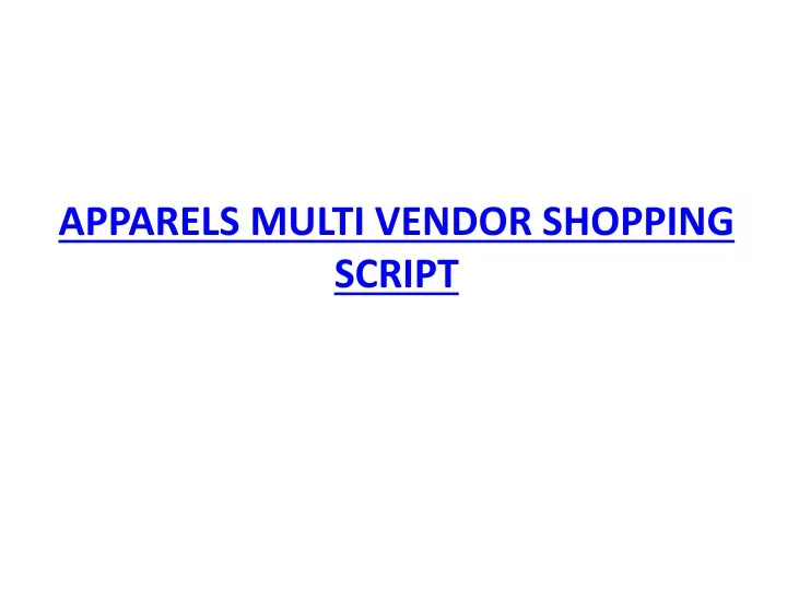 apparels multi vendor shopping script