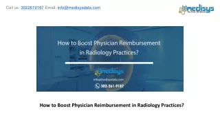 how to boost physician reimbursement in radiology practices
