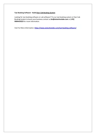taxi booking software build own cab booking system