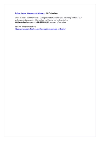 online contest management software ais technolabs