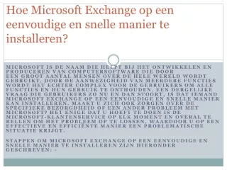 hoe microsoft exchange op een eenvoudige en snelle manier te installeren