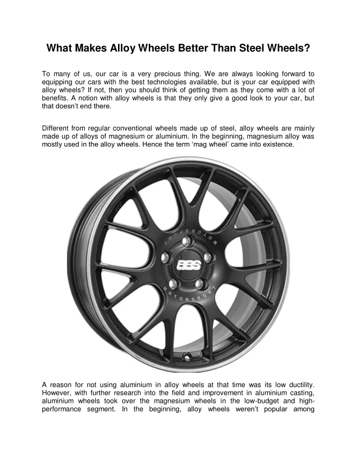 what makes alloy wheels better than steel wheels