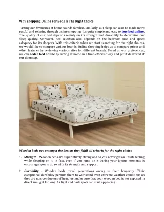 why shopping online for beds is the right choice
