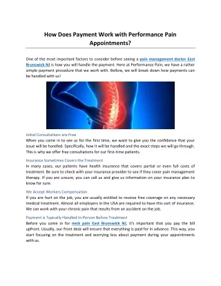 how does payment work with performance pain