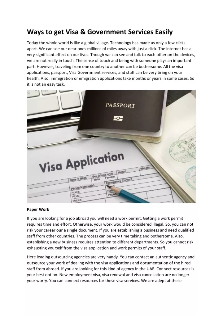 ways to get visa government services easily