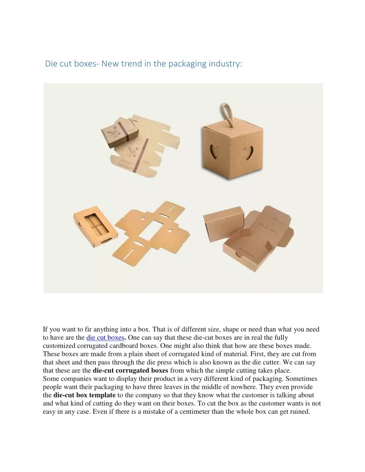 die cut boxes new trend in the packaging industry