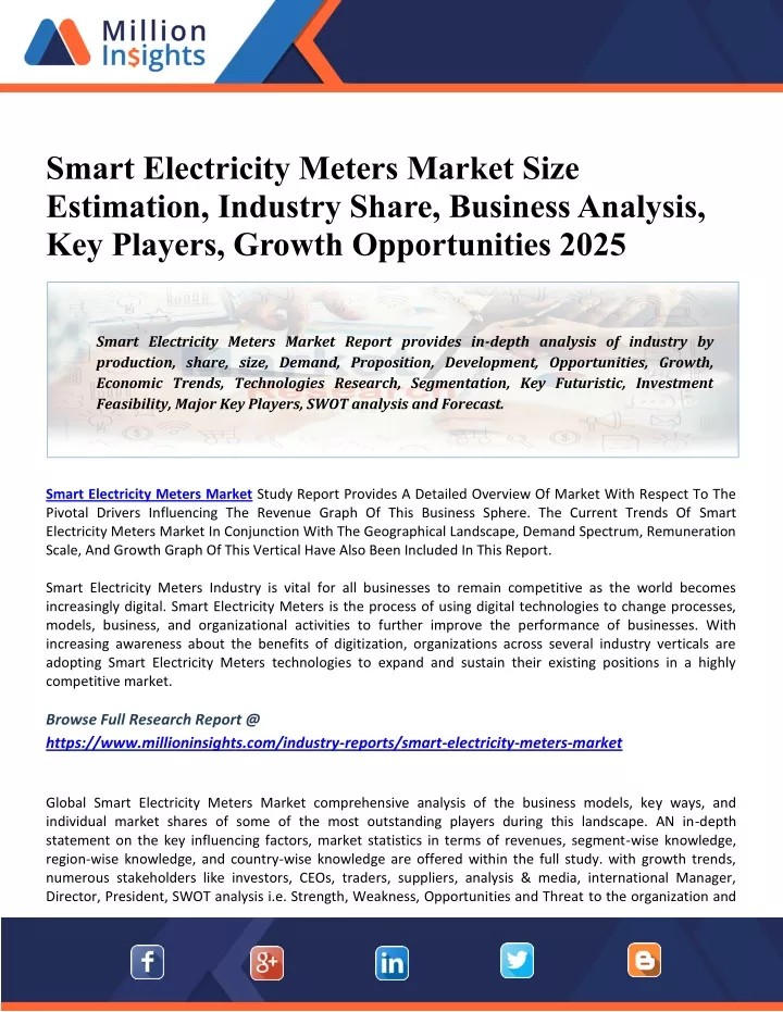 smart electricity meters market size estimation