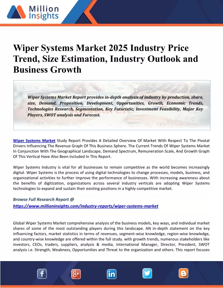 wiper systems market 2025 industry price trend