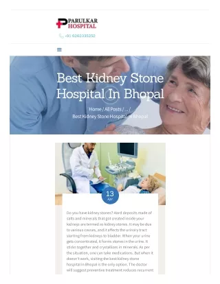Best Kidney Stone Hospital In Bhopal